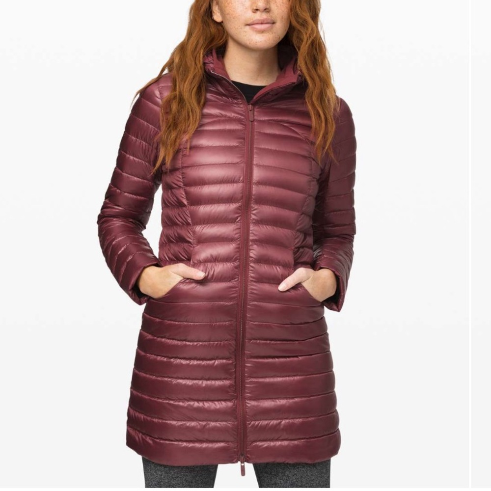 Lululemon Pack It Down Long Jacket Shine
Chianti Women Burgundy Puffer